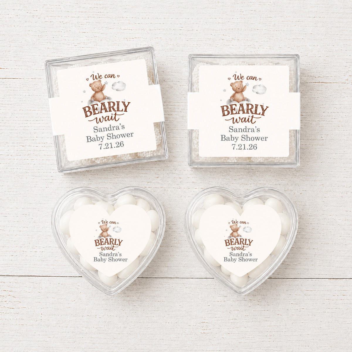 We Can Bearly Wait Personalized Favor Box (Set of 10)