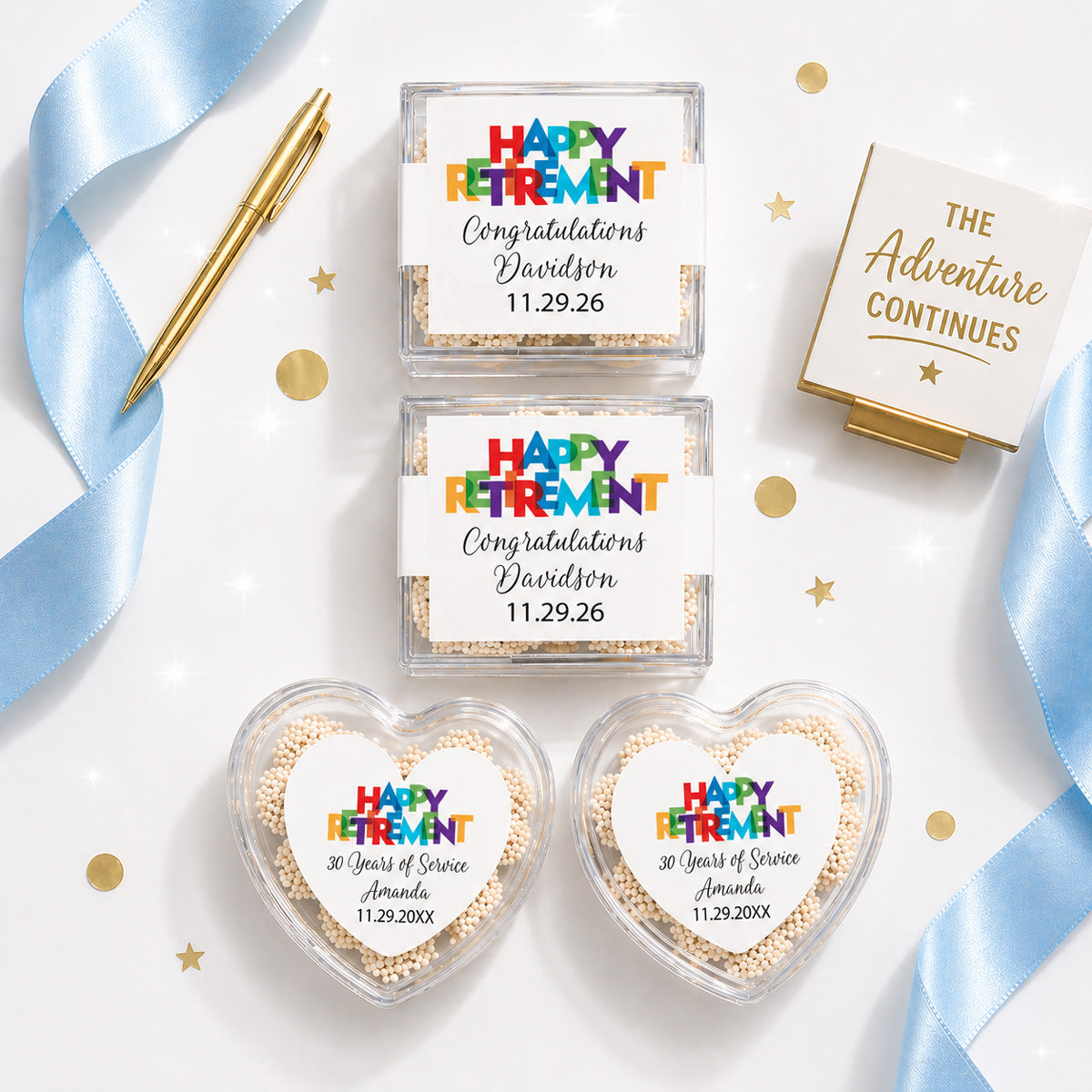 Happy Retirement Personalized Favor Box (Set of 10)