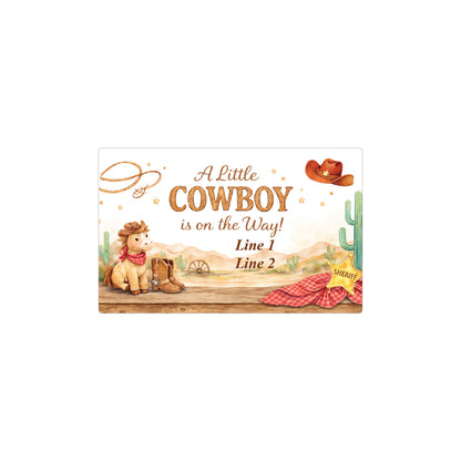 A Little Cowboy is on the Way Wild West Personalized Honey Favors (Set of 12)