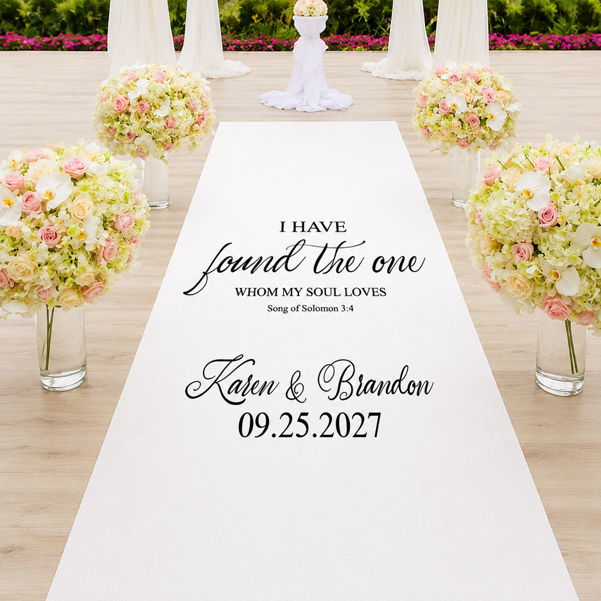 I Have Found The One Whom My Soul Loves Personalized Wedding Aisle Runner