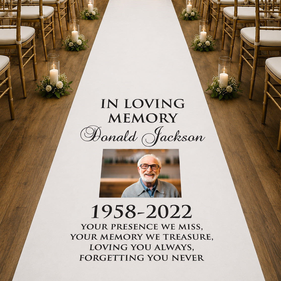 In Loving Memory Personalized Wedding Aisle Runner