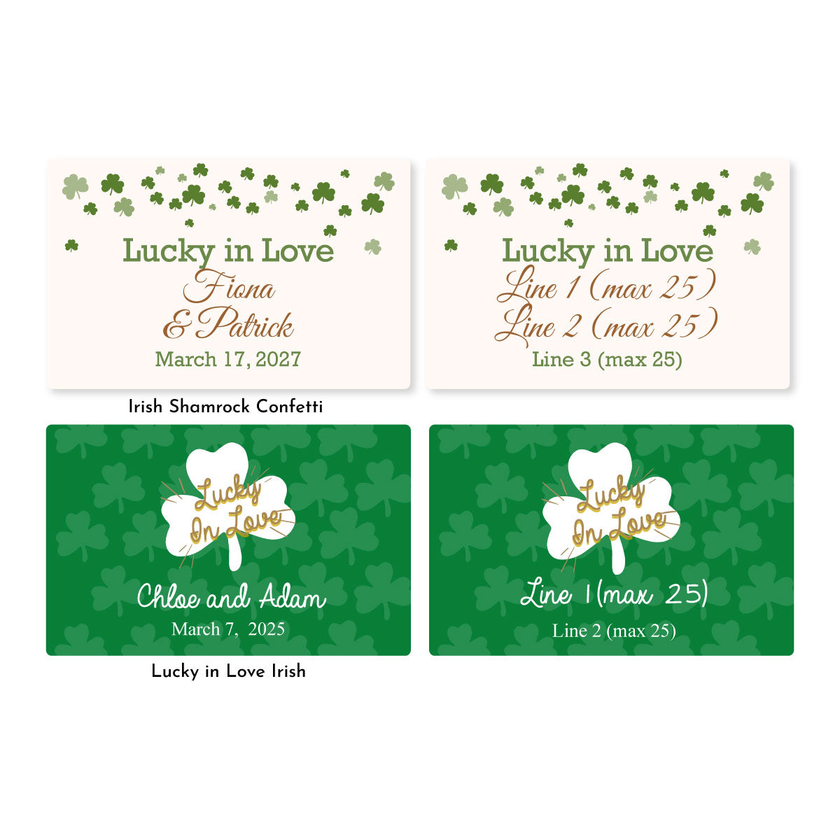 Lucky in Love Irish Personalized Honey Favors (Set of 12)