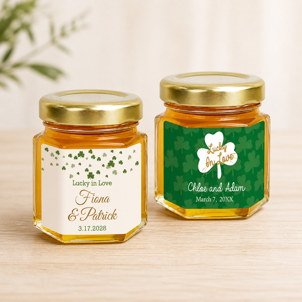 Lucky in Love Irish Personalized Honey Favors (Set of 12)