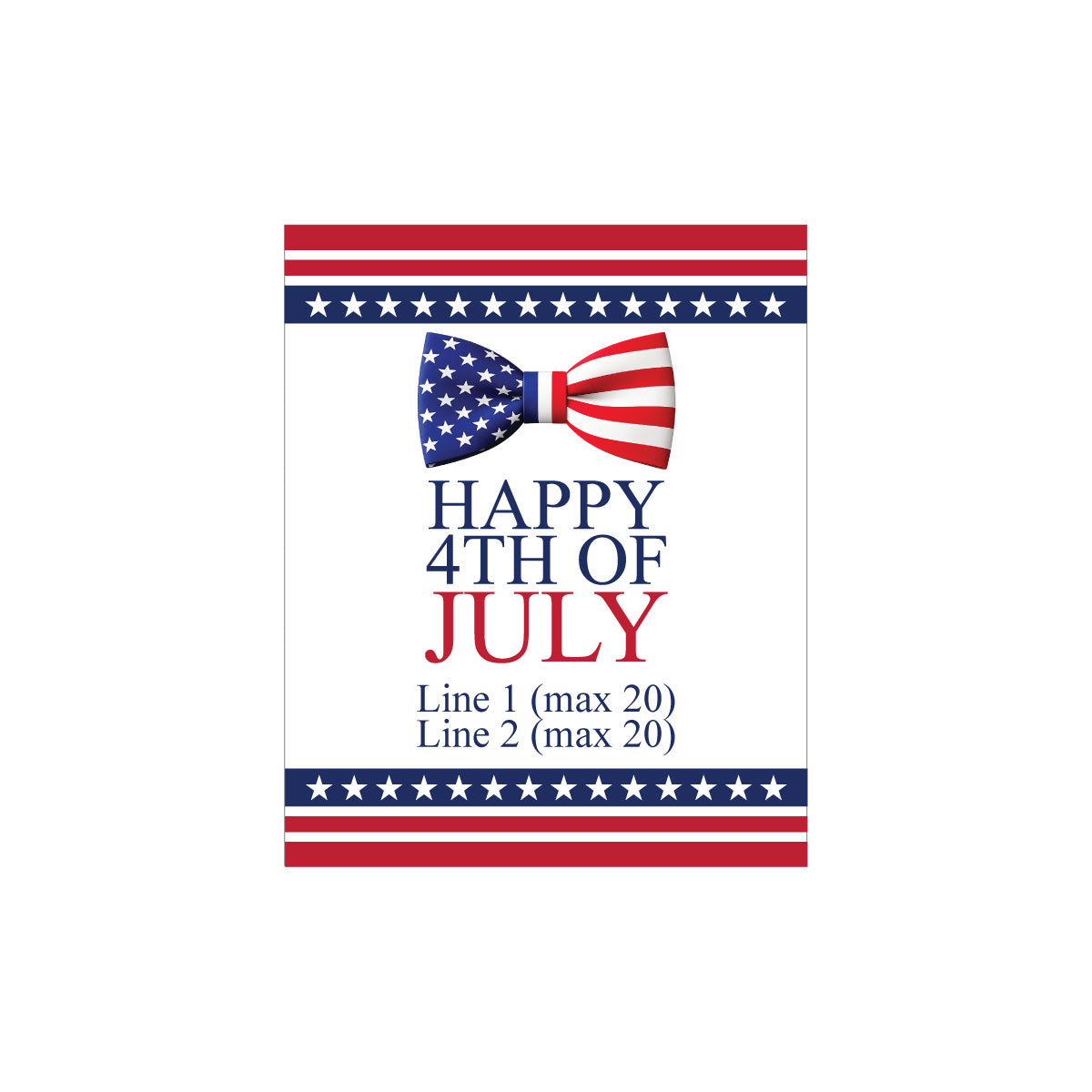 Happy 4th of July Personalized Wine Label