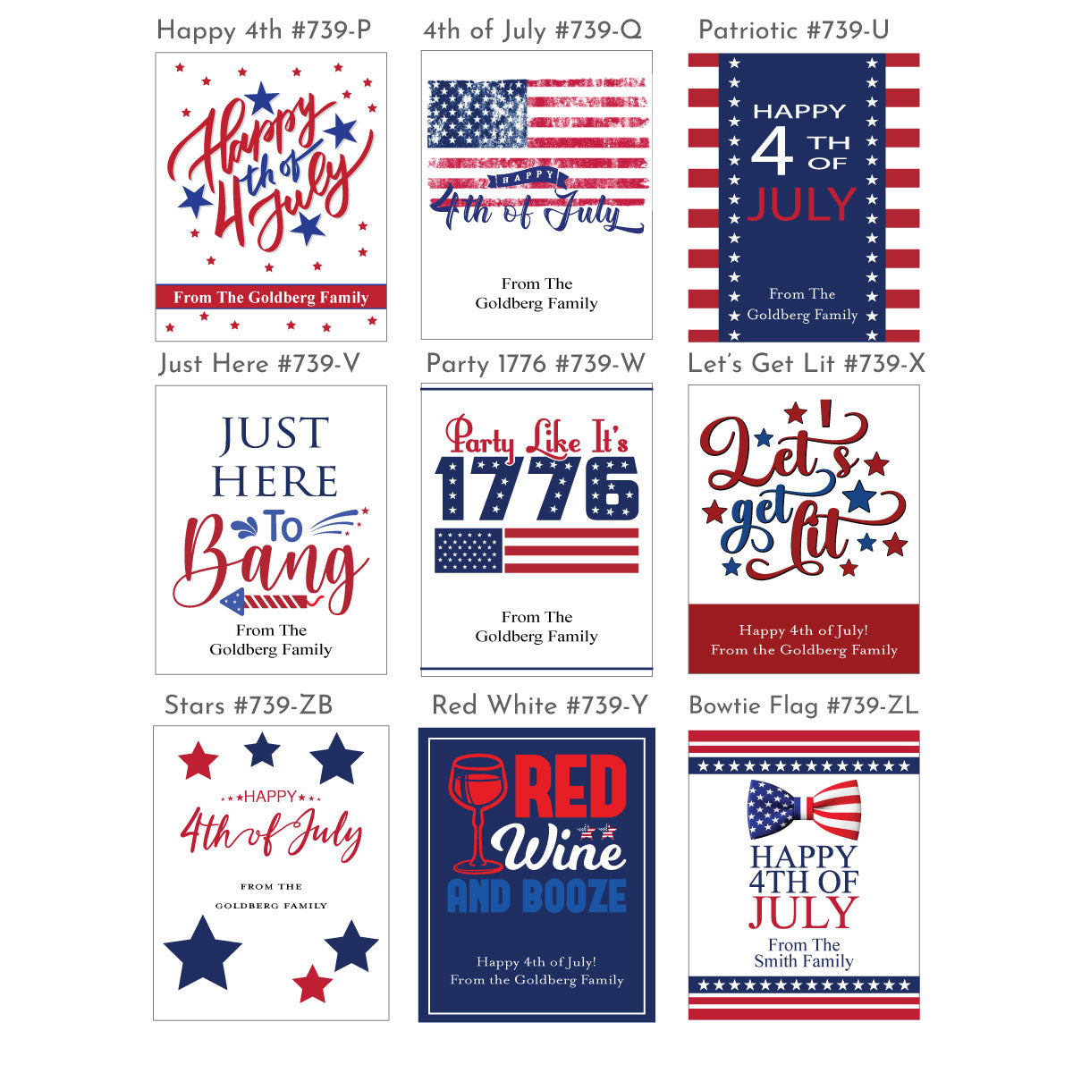 Happy 4th of July Personalized Wine Label