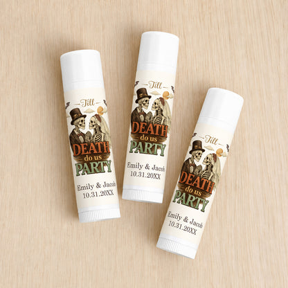 Till Death Do Us Party Personalized Lip Balm Favors (Set of 12)