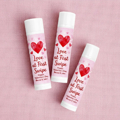 Love At First Swipe Personalized Lip Balm Favors (Set of 12)