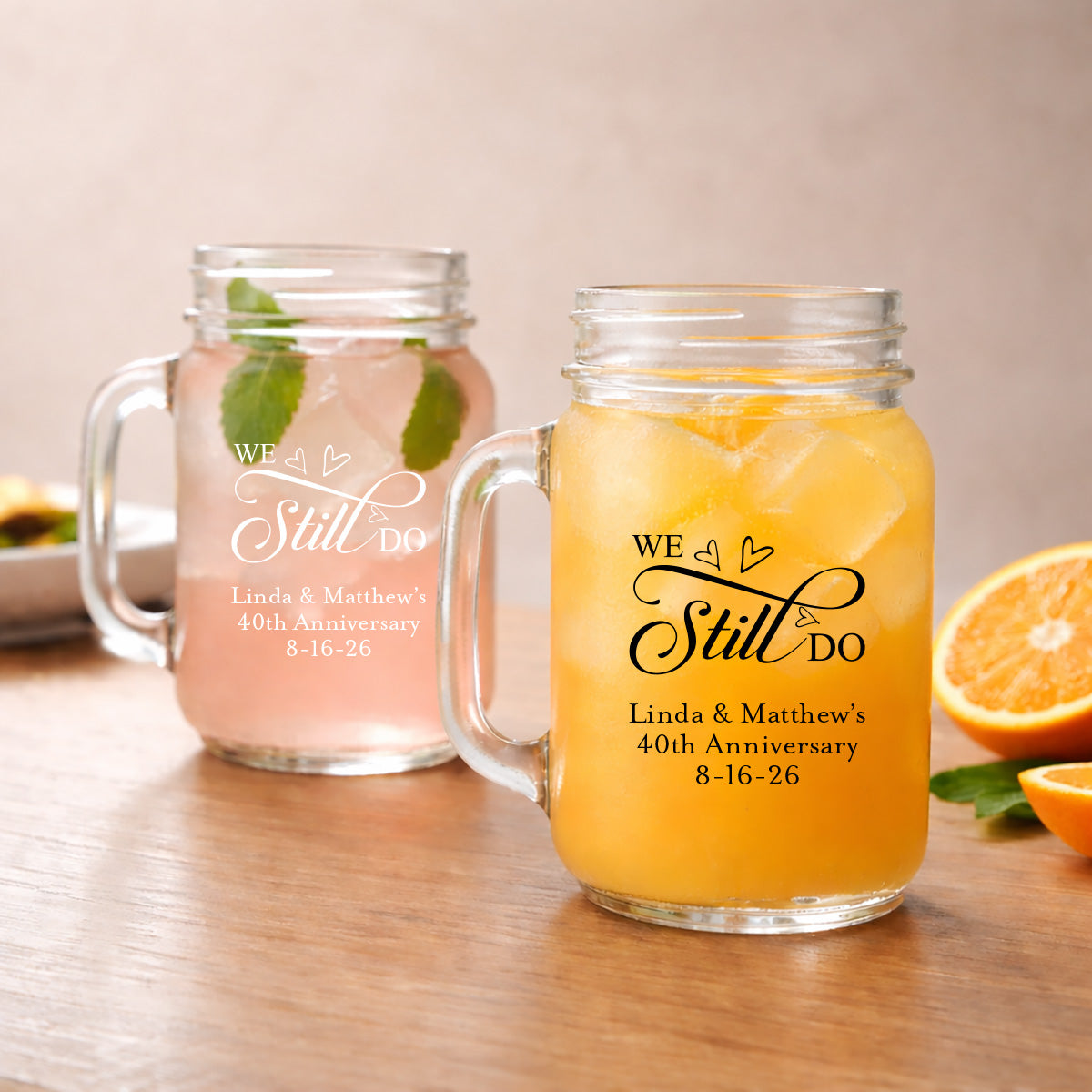 We Still Do Personalized Mason Glass Mug (Set of 24)