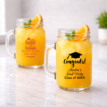Graduation Personalized Mason Glass Mug (Set of 24)