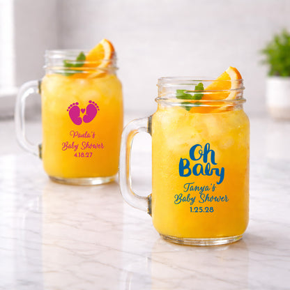 Baby Shower Personalized Mason Glass Mug (Set of 24)