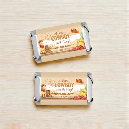 A Little Cowboy is on the Way Personalized Chocolate Hershey's Miniatures (Set of 40)
