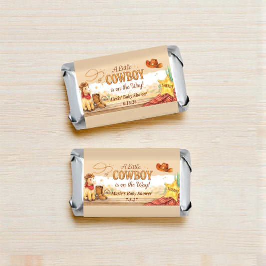 A Little Cowboy is on the Way Personalized Chocolate Hershey's Miniatures (Set of 40)