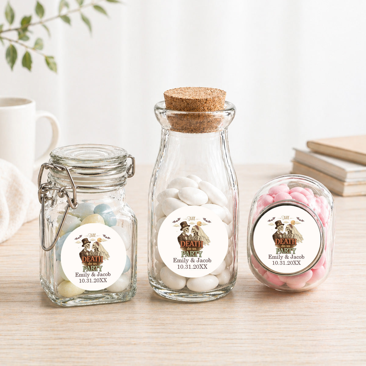 Till Death Do Us Party Personalized Mini Favor Jars (Set of 12)