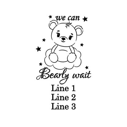 We Can Bearly Wait Personalized Clear Glass Coffee Mug (Set of 18)