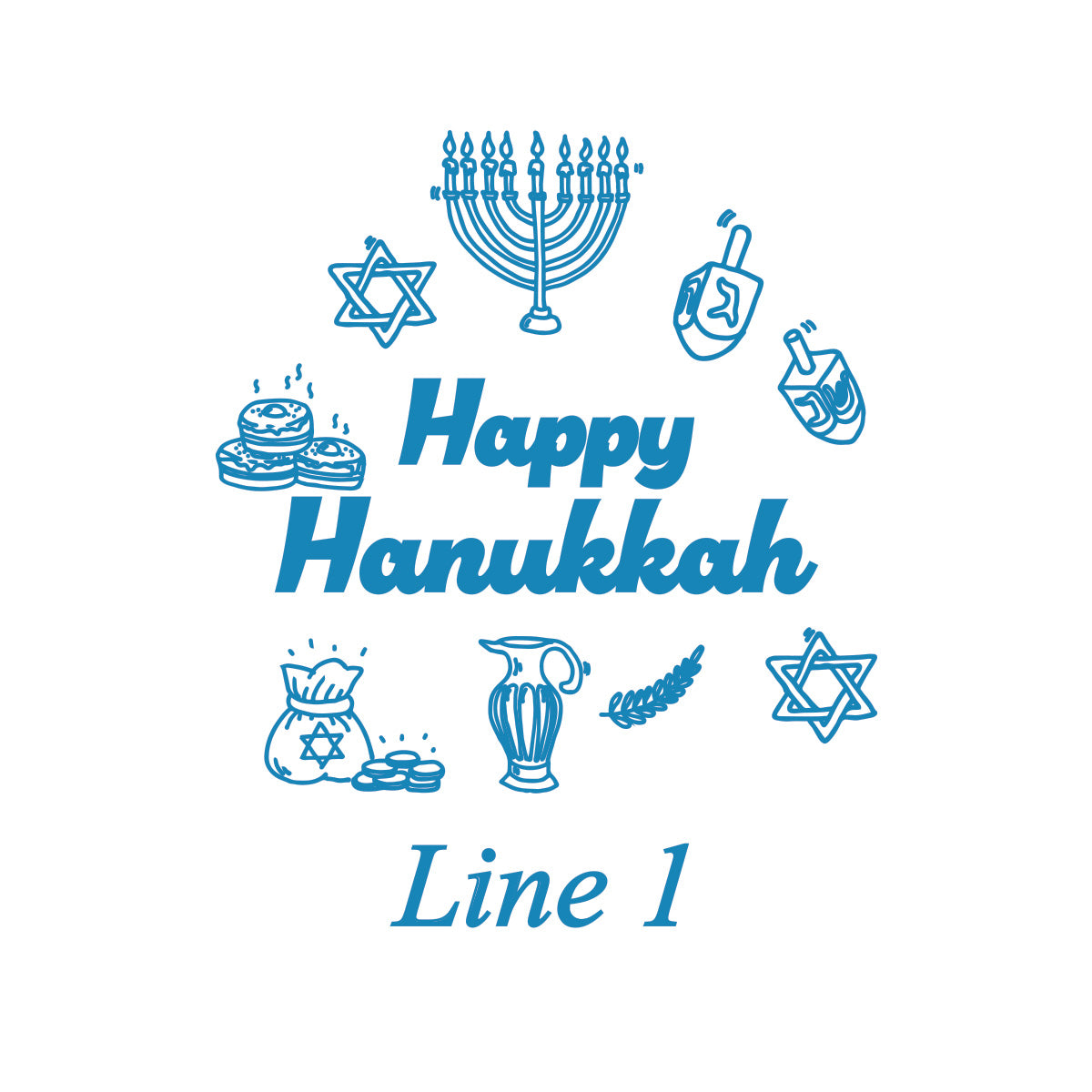 Happy Hanukkah Personalized Tall Shot Glass (Set of 24)