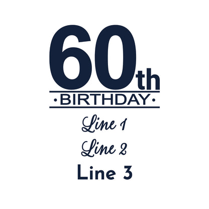 60th Birthday Personalized Mason Glass Mug (Set of 18)