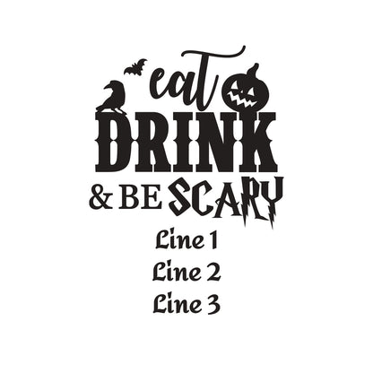 Halloween Personalized Mason Glass Mug (Set of 18)