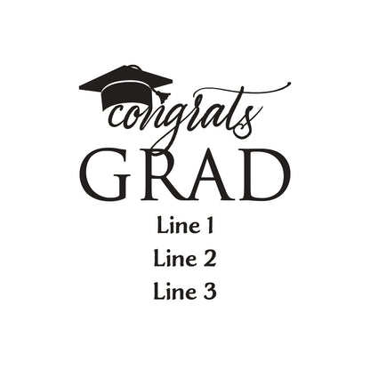 Congrats Grad Personalized Champagne Glass (Set of 24)