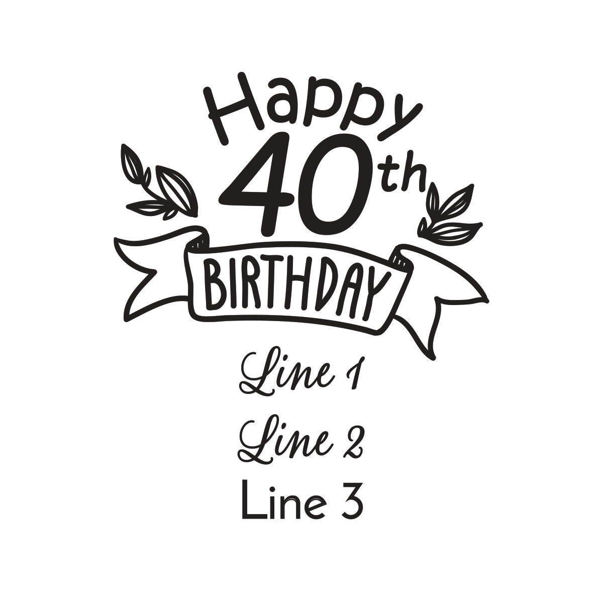 40th Birthday Personalized Glass Coaster (Set of 24)
