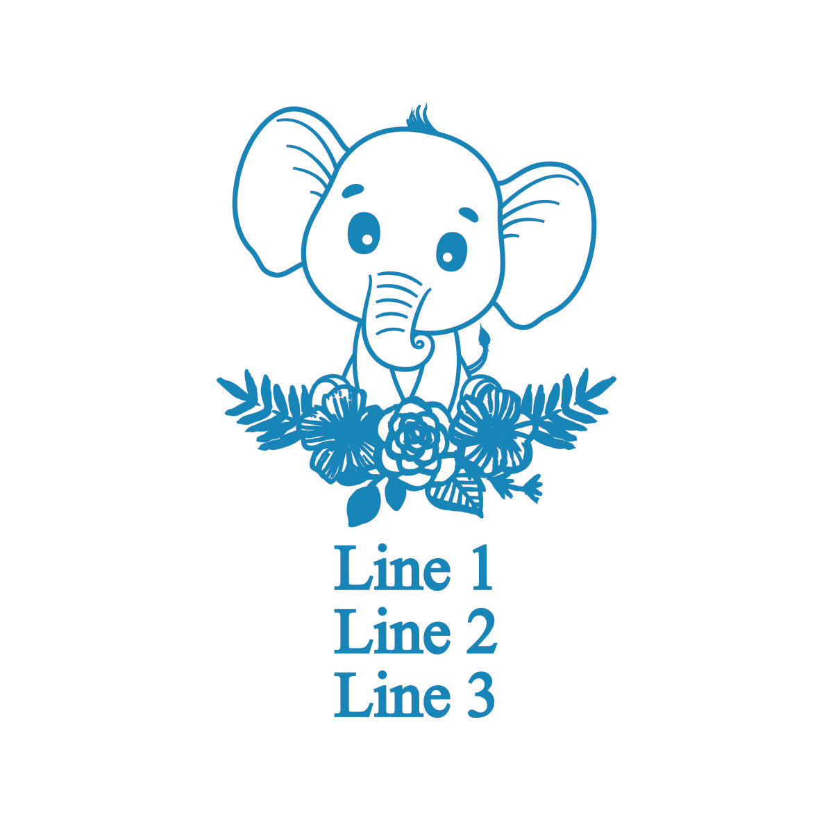 Baby Elephant Personalized Glass Coaster (Set of 24)