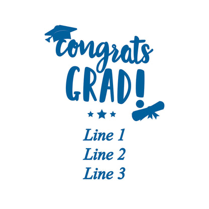 Congrats Grad Personalized Champagne Glass (Set of 24)