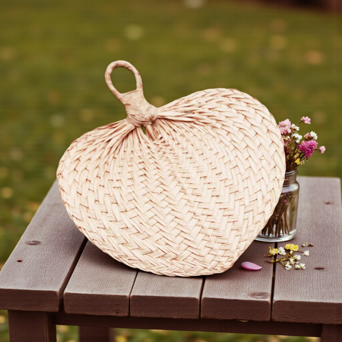 Raffia Natural Fans - Party Supplies - 10 Pieces