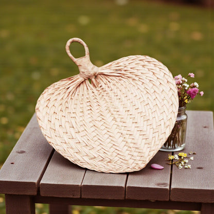 Raffia Natural Fans - Party Supplies - 10 Pieces