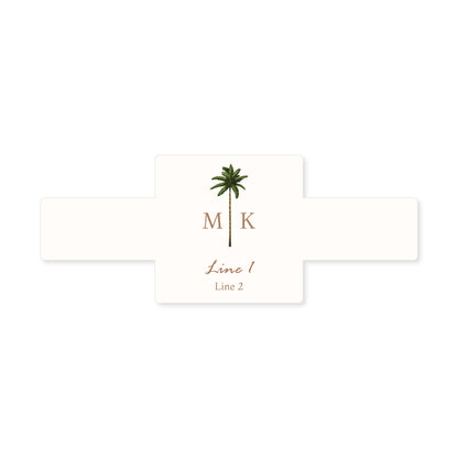 Palm Tree Monogram Personalized Clear Acrylic Cube Favor Box (Set of 10)