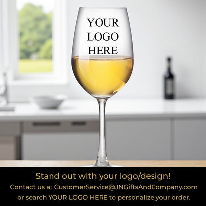 Botanical Greenery First Communion Personalized Wine Glass with Stem (Set of 24)