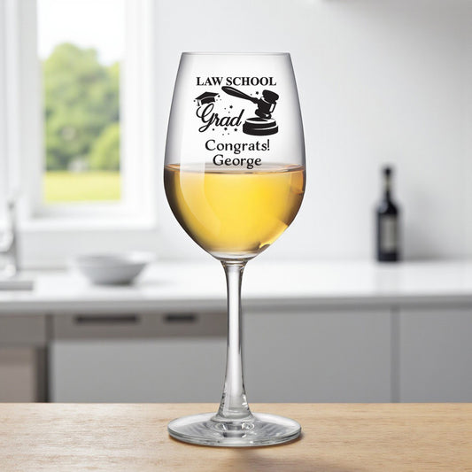 Lawyer Personalized Wine Glass with Stem (Set of 24)