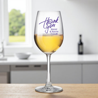 Thank You Personalized Wine Glass with Stem (Set of 24)