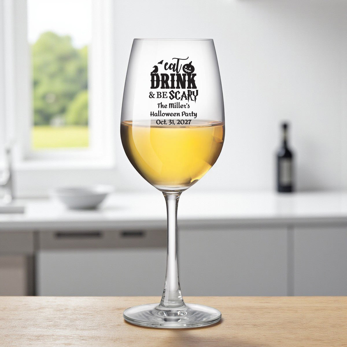 Halloween Personalized Wine Glass with Stem (Set of 24)