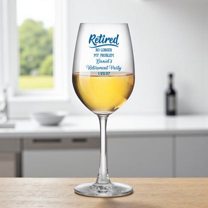 Retirement Personalized Wine Glass with Stem (Set of 24)