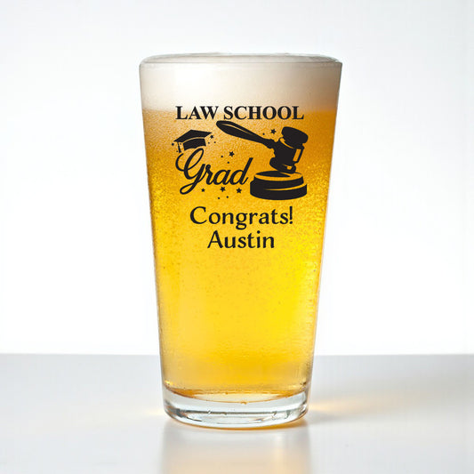 Lawyer Personalized Pint Beer Glass (Set of 18)