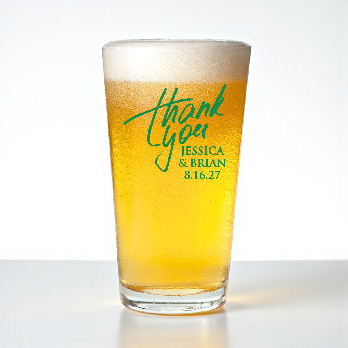 Thank You Personalized Pint Beer Glass (Set of 18)