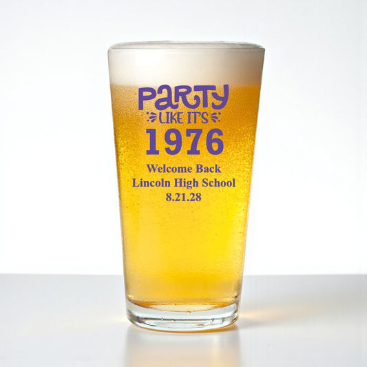 Class Reunion Personalized Pint Beer Glass (Set of 18)