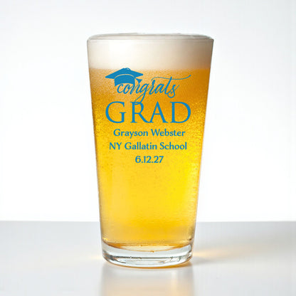 Congrats Grad Personalized Pint Beer Glass (Set of 18)