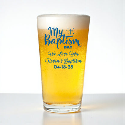Baptism Personalized Pint Beer Glass (Set of 18)