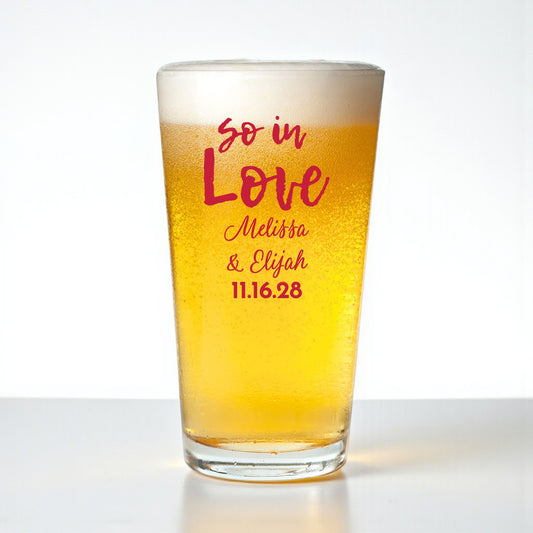 Anniversary Personalized Pint Beer Glass (Set of 18)
