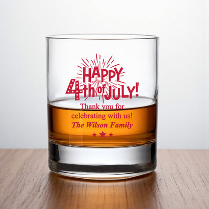 Fourth of July Personalized Whiskey Rocks Glass (Set of 24)