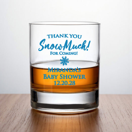 Thank You Snow-Much! Personalized Whiskey Rocks Glass (Set of 24)