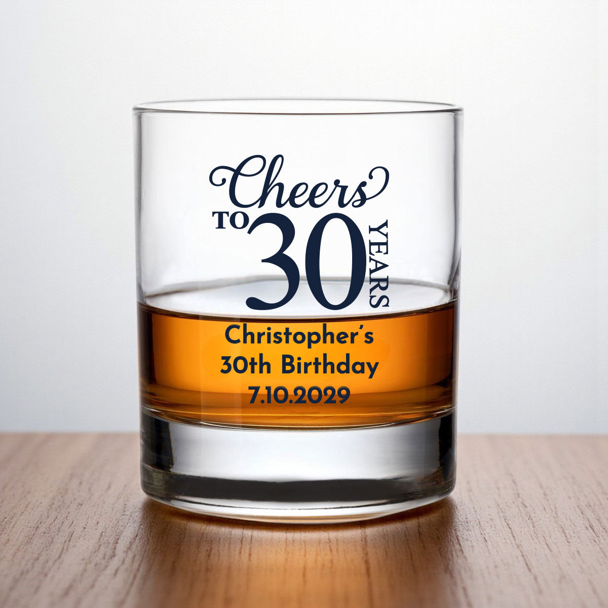 30th Birthday Personalized Whiskey Rocks Glass (Set of 24)