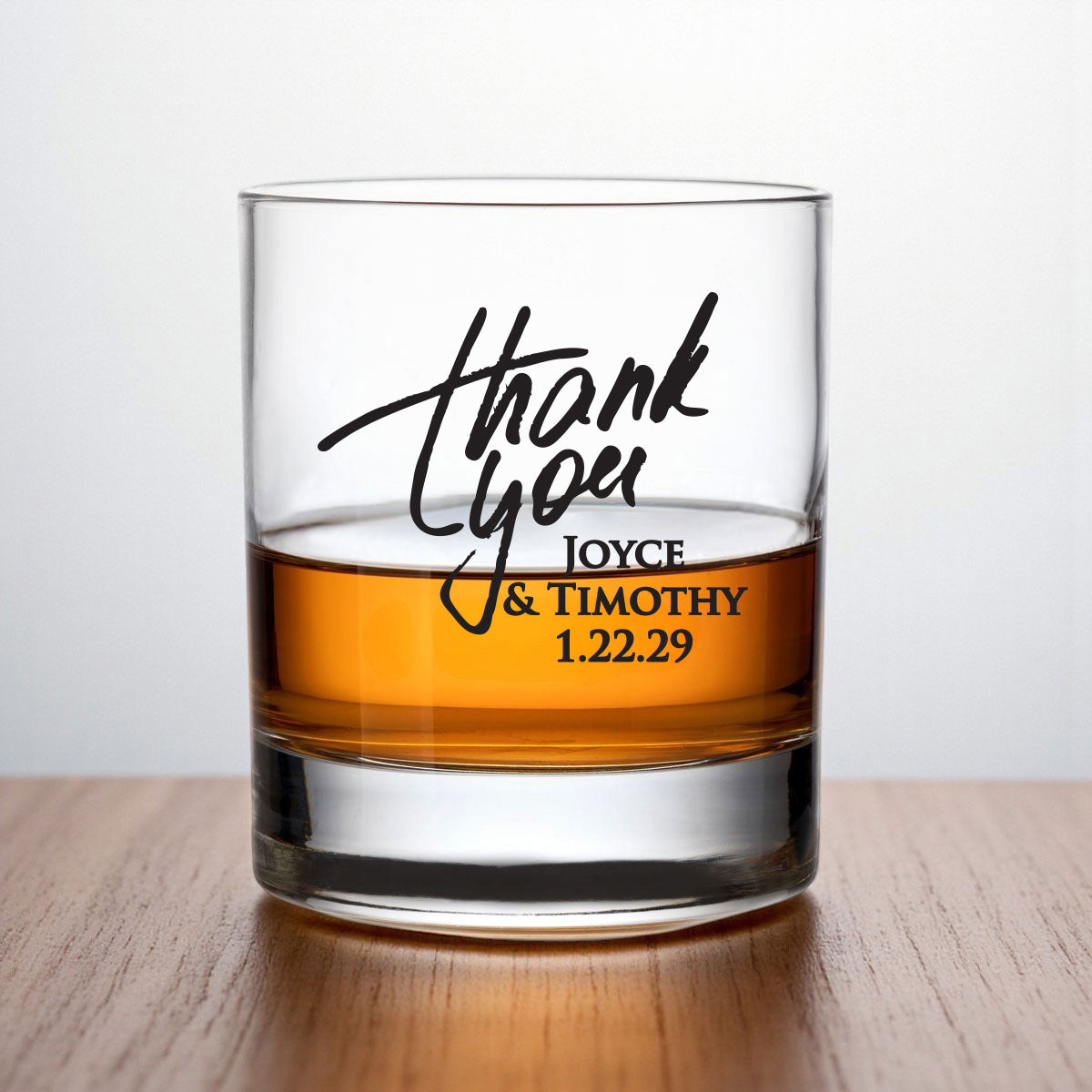 Thank You Personalized Whiskey Rocks Glass (Set of 24)