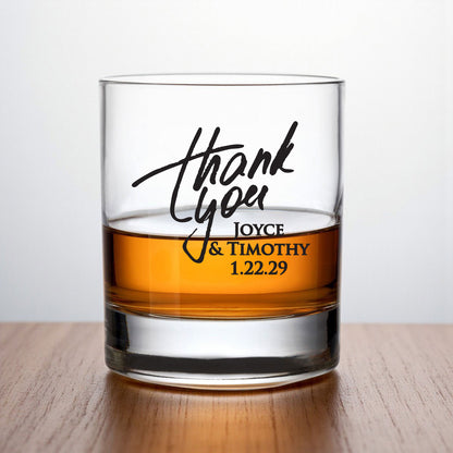 Thank You Personalized Whiskey Rocks Glass (Set of 24)