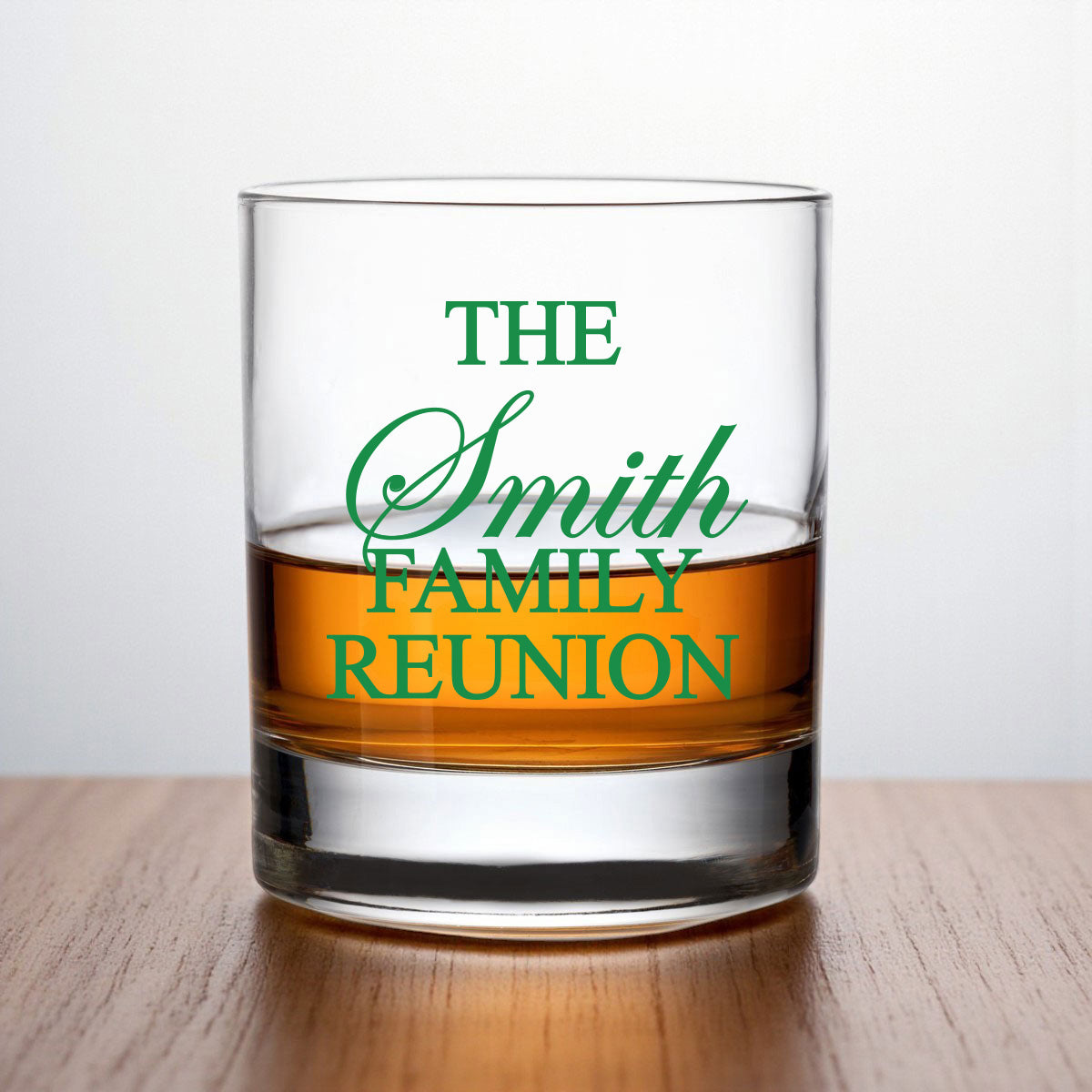 Family Reunion Personalized Whiskey Rocks Glass (Set of 24)