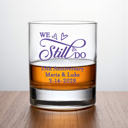 We Still Do Personalized Whiskey Rocks Glass (Set of 24)