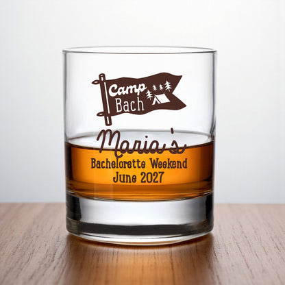 Camp Bach Personalized Whiskey Rocks Glass (Set of 24)