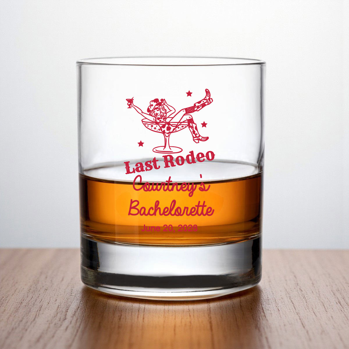Last Rodeo Personalized Whiskey Rocks Glass (Set of 24)