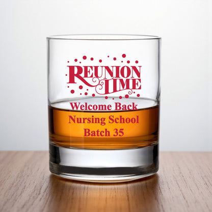 Class Reunion Personalized Whiskey Rocks Glass (Set of 24)