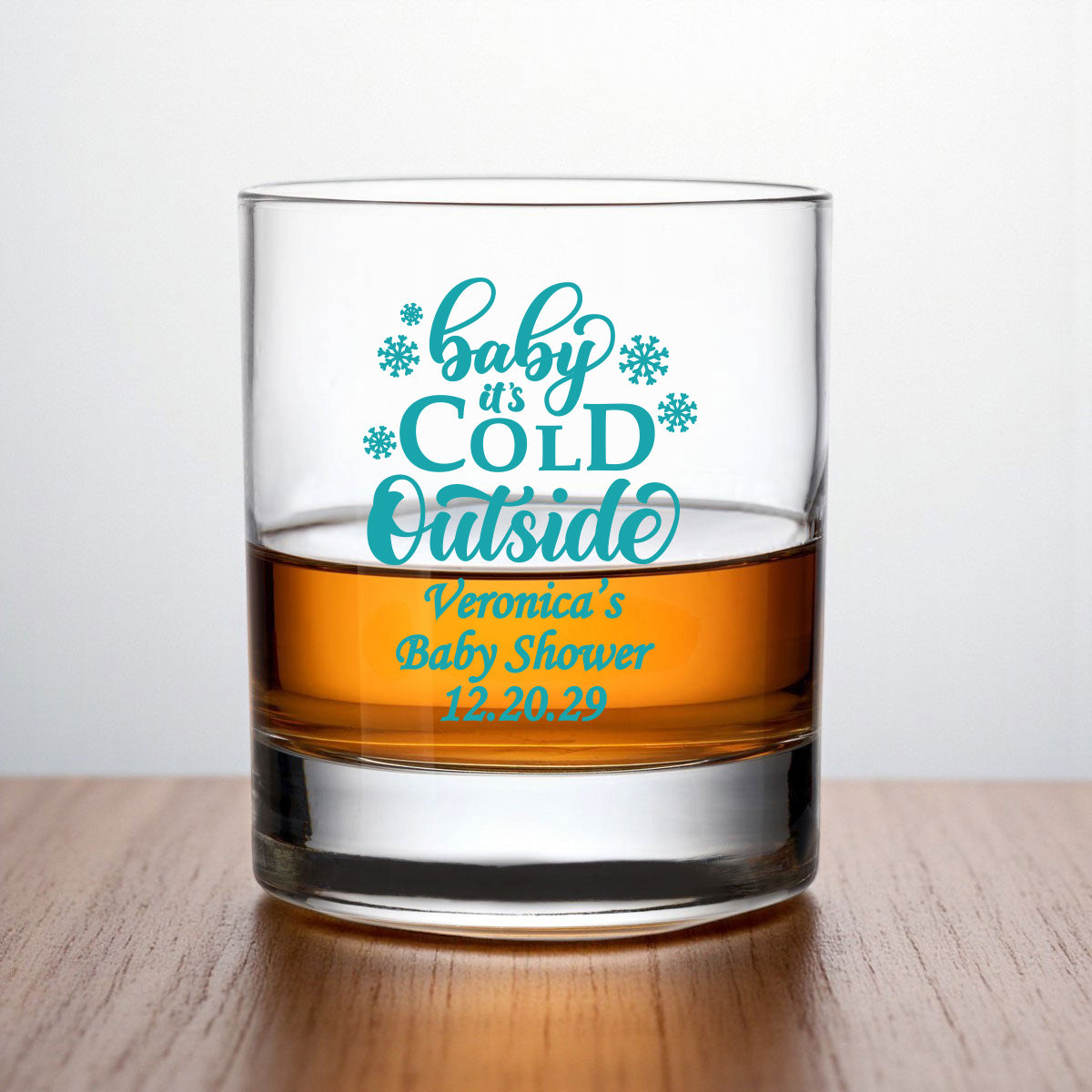 Baby It's Cold Outside Personalized Whiskey Rocks Glass (Set of 24)